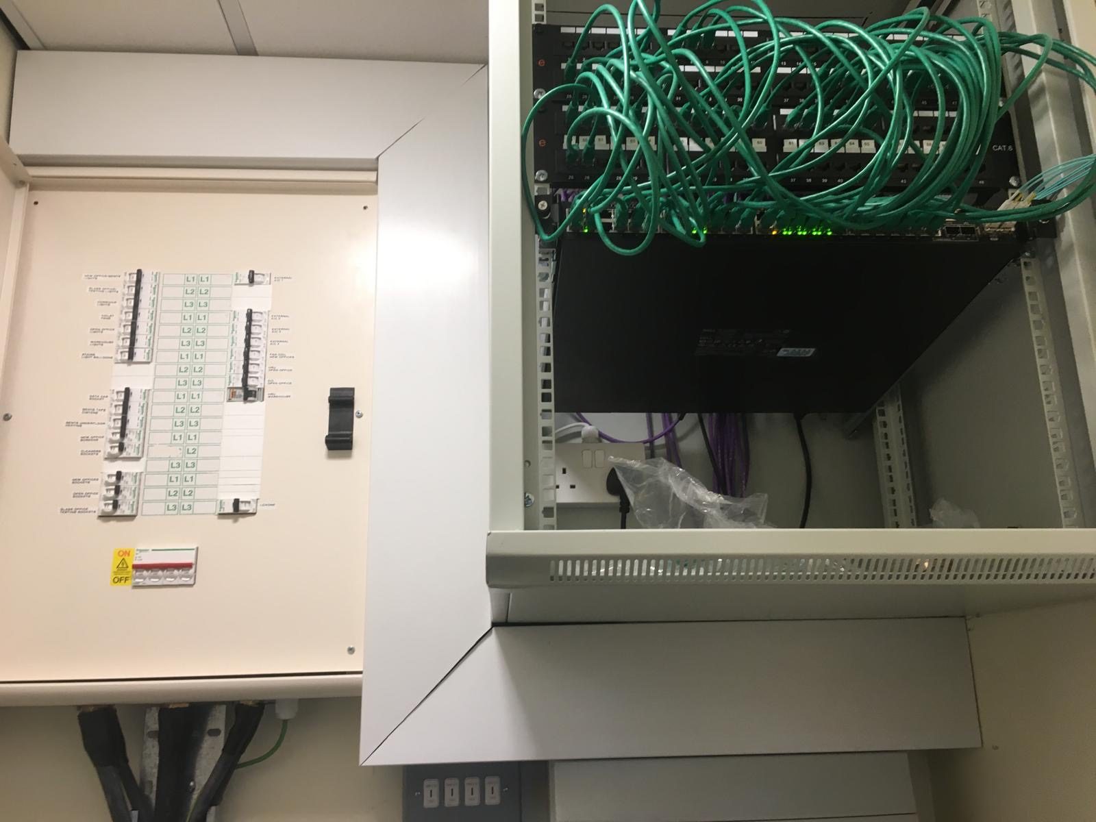 Comms cabinet and data rack, Electrical