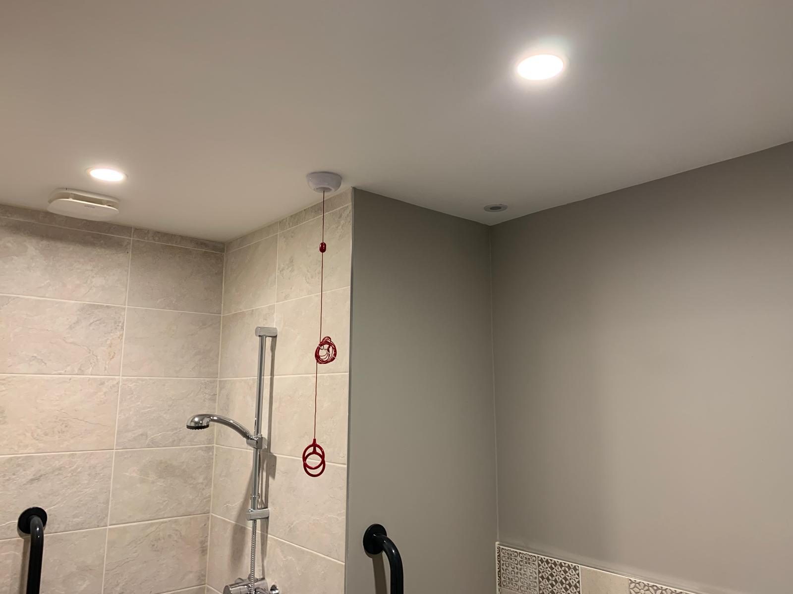 Wet room shower installation, Plumbing